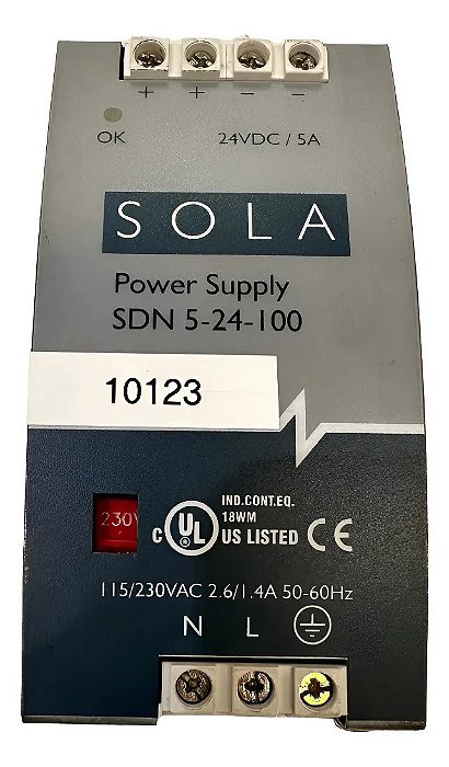 Fonte De Alimentação Industrial Sola Sdn5-24-100 24vdc 5A