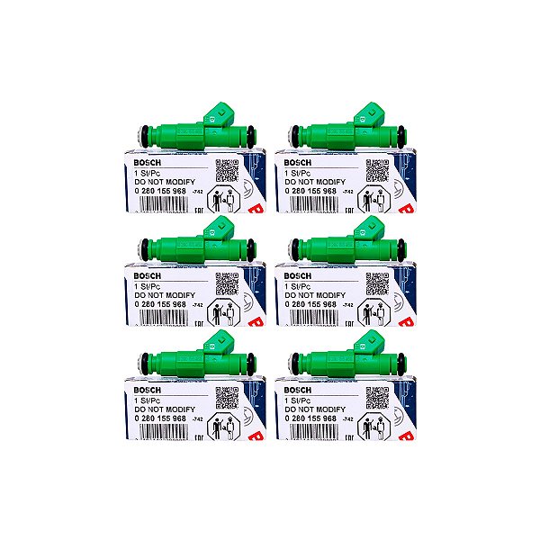 Kit 6 Bico Injetor 0280155968 Original Bosch