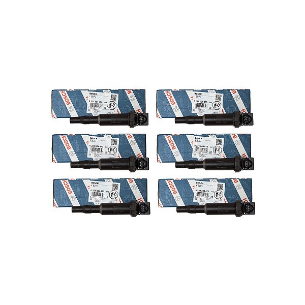 Kit 6 Bobina Ignição 0221504470 Original Bosch