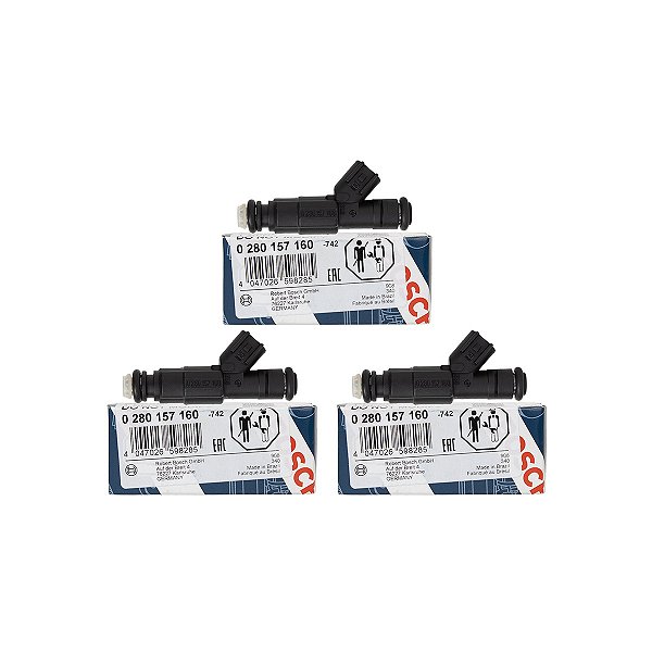 Kit 3 Bico Injetor 0280157160 Original Bosch