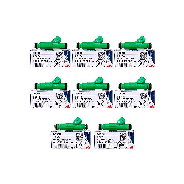 Kit 8 Bico Injetor Turbo 42 Lbs 0280155968 Original Bosch