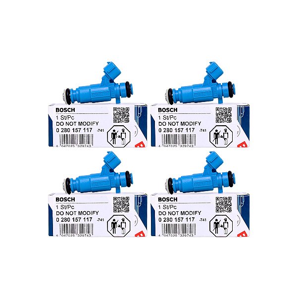Kit 4 Bico Injetor 0280157117 Original Bosch