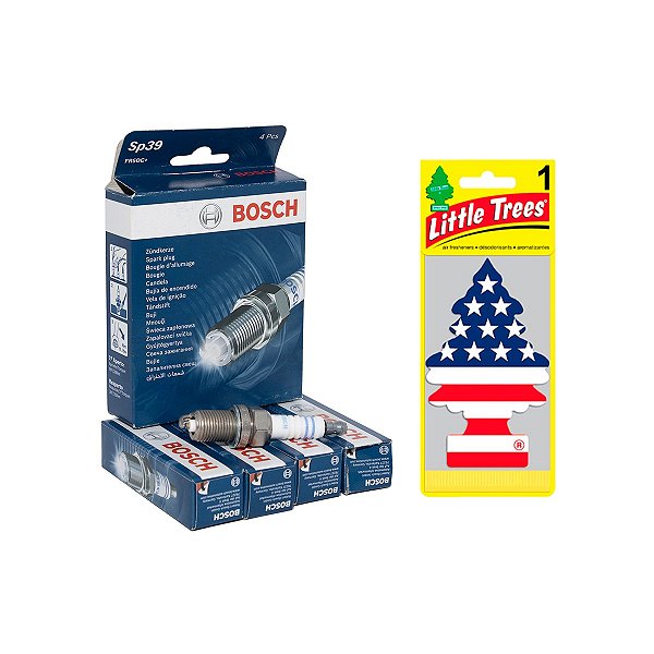 Kit 4Velas Ignição F000KE0P39 Original Bosch + Brind Little Trees