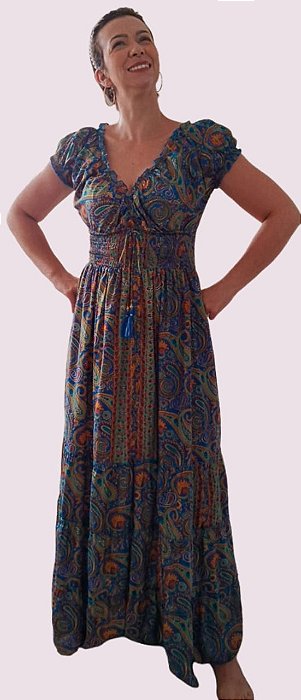 Vestido Longo de Seda