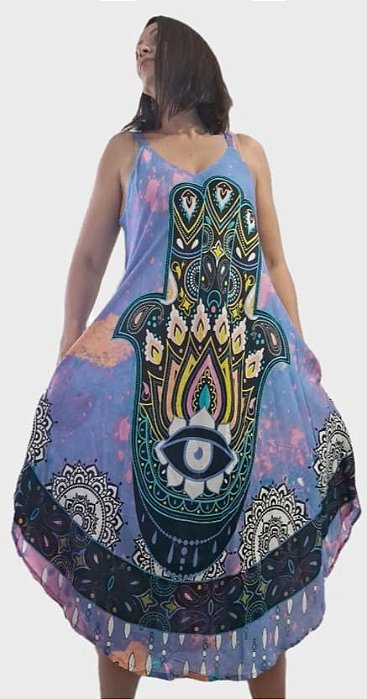 Vestido longo trapézio