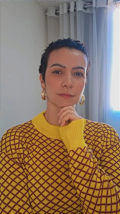 Blusa amarelo abacate de tricô