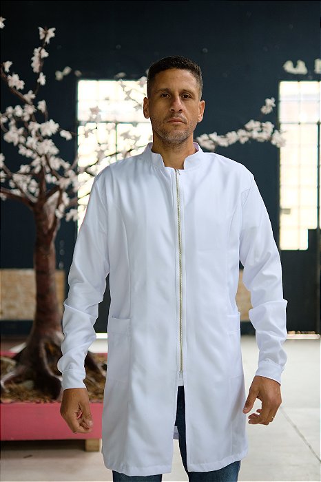 Jaleco Masculino Gola Padre Slim de Ziper