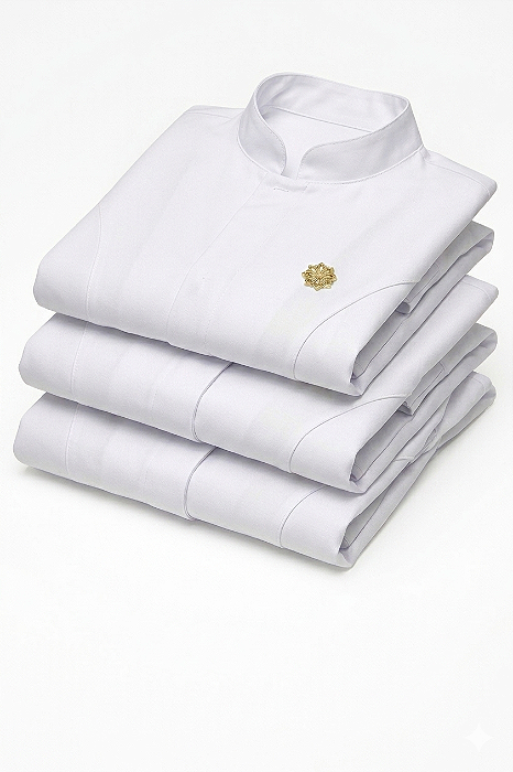 Kit Jaleco Masculino Gola Padre Masculino Branco