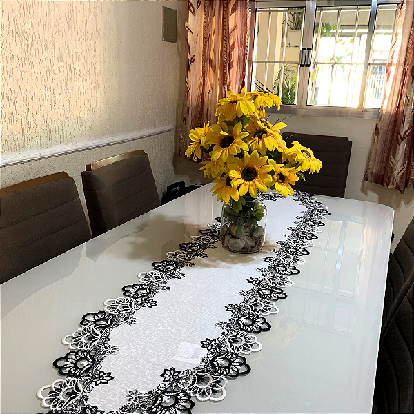 Caminho de Mesa 40x180 Centro de Mesa Guipir Importado Luxo
