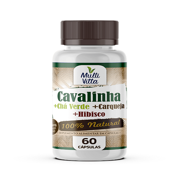CAVALINHA + CHA VERDE + CARQUEJA + HIBISCO 60 CAPS MULTIVITTA