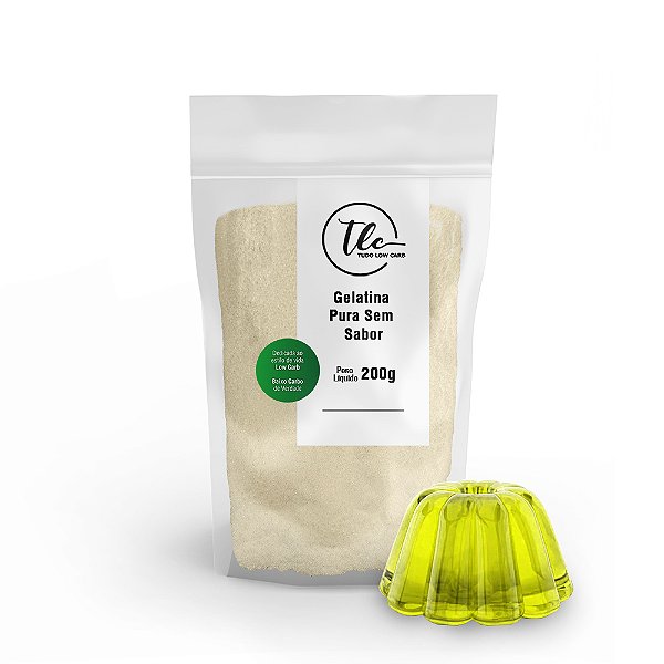 Gelatina Natural Pura sem Sabor (Incolor) 200g TLC Tudo Low Carb