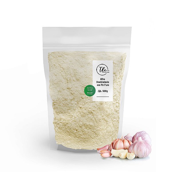 Alho em Pó Desidratado Puro 500g TLC Tudo Low Carb
