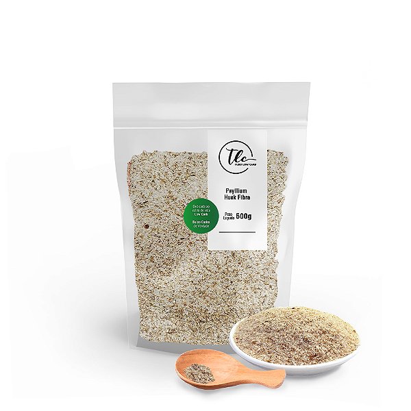Psyllium Husk Fibra Sem Glúten (Psillium) 500g TLC Tudo Low Carb