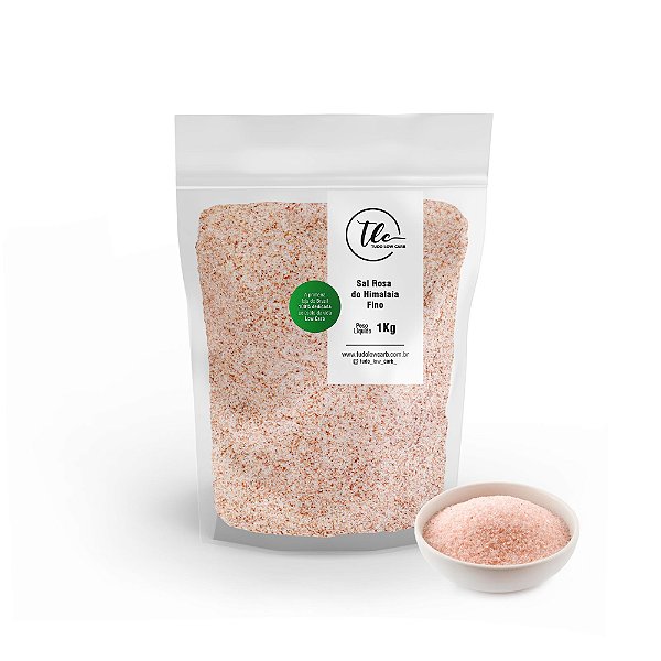 Sal Rosa do Himalaia Fino 1 kg TLC Tudo Low Carb