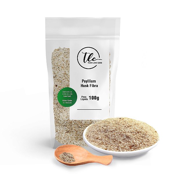 Psyllium Husk Fibra Sem Glúten (Psillium) 100g TLC Tudo Low Carb
