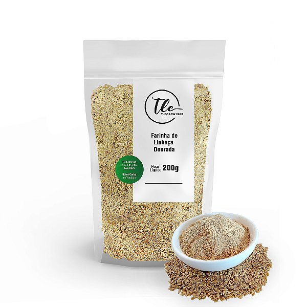 Farinha de Linhaça Dourada Sem Glúten 200g TLC Tudo Low Carb