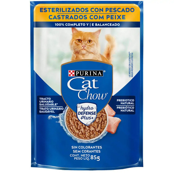 Sache Cat Chow Adulto Castrados Peixe Ao Molho 85g