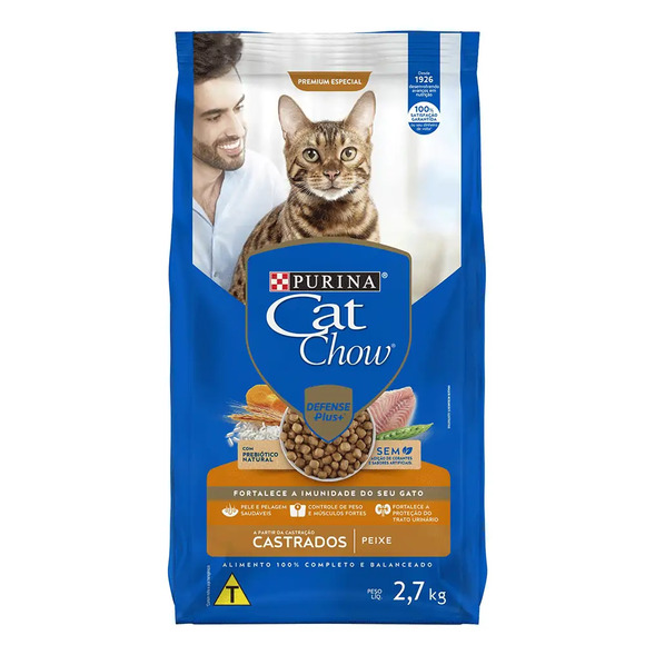 Cat Chow Castrados Peixe 2,7kg