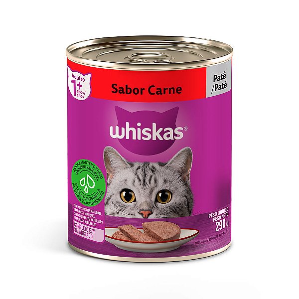 Lata Whiskas Gatos Adultos Carne 290g