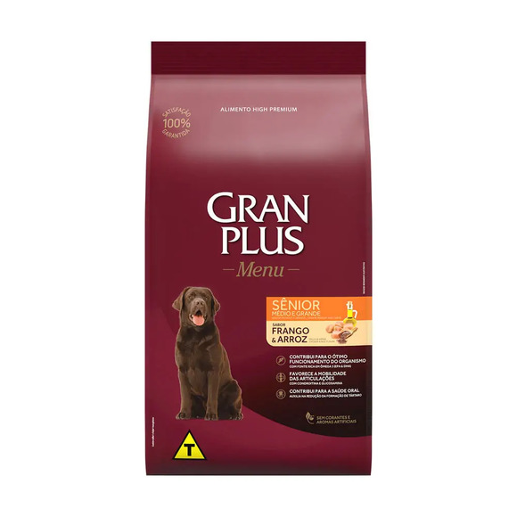 Granplus Menu Caes Senior RaÇas Medias E Grandes Frango E Arroz 3kg