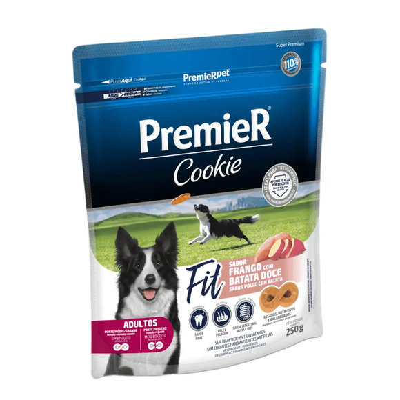 Biscoito Premier Cookie Caes Adulto Fit Frango C Batata Doce 250g