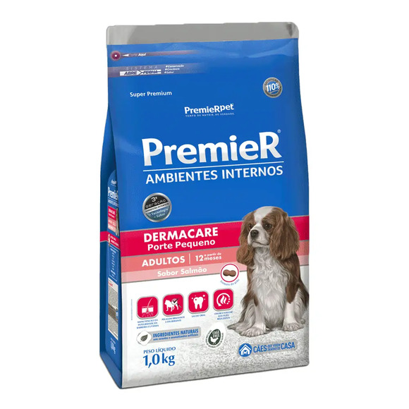 Premier Ambientes Internos Dermacare Adulto SalmÃo 1kg