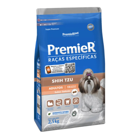 Premier Rac Esp Caes Ad Shih Tzu Salmao 2,5kg