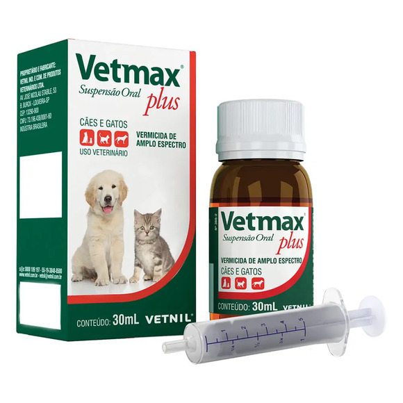 Vetmax Plus Suspensao 30ml Vetnil