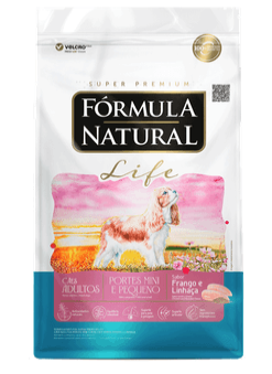 Formula Natural Life Caes Adulto Porte Mini E Pequeno Frango E Linhaca 1kg