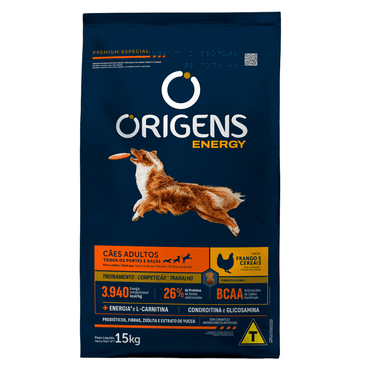 Origens Energy Caes Adulto Porte Medio E Grande Frango E Cereais 15kg