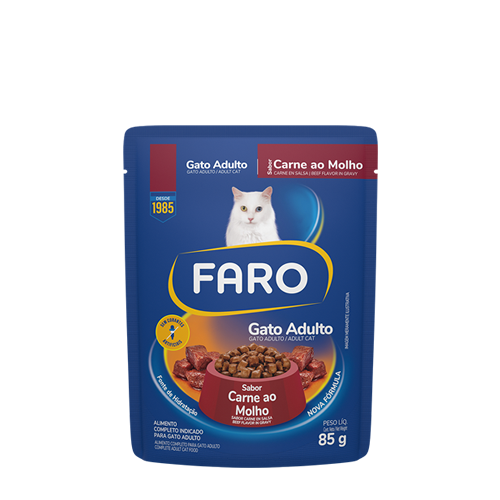 Faro Sache Gato Carne Ao Molho 85g