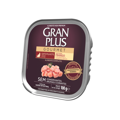 Pate Granplus Gourmet Gatos Filhote Frango 100g
