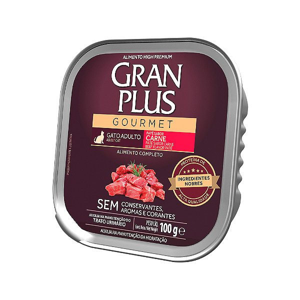 Pate Granplus Gourmet Gatos Adulto Carne 100g