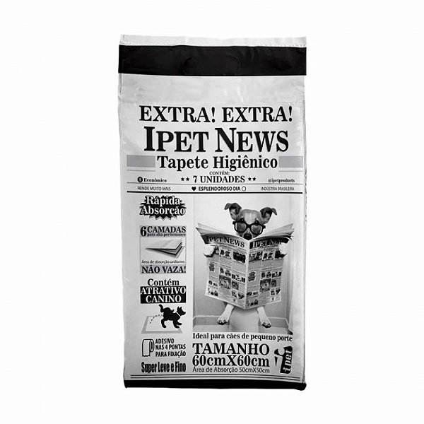 Tapete Higienico Ipet News 60x60cm 7und