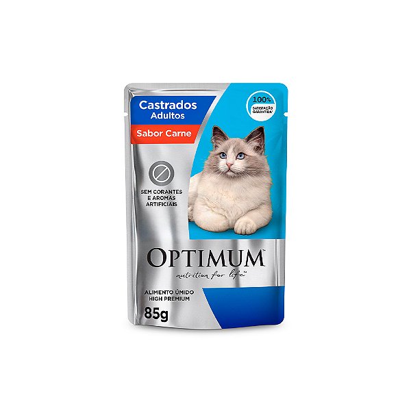 Sache Optimum Gatos Castrado Carne 85g