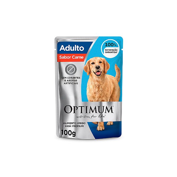 Optimum Cao Carne Sache 100g Adulto