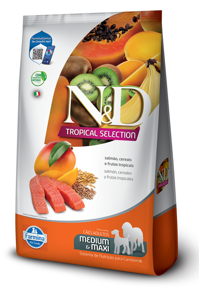 Nd Tropical Selection Caes Adulto RaÇas Medias E Grande Salmao 12kg