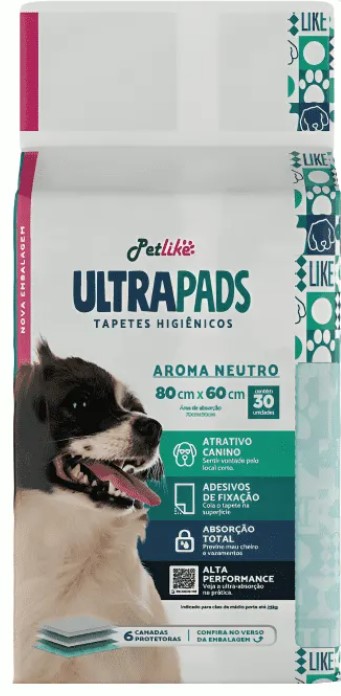 Tapete Higienico Ultra Pads Neutro 80x60cm 30und