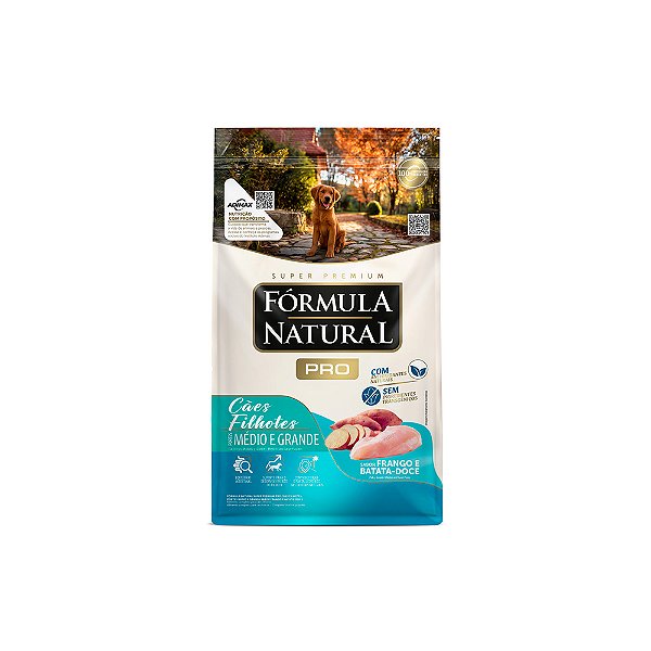 Formula Natural Pro Caes Filhote Porte Medio E Grande Frango E Arroz Integral 15kg