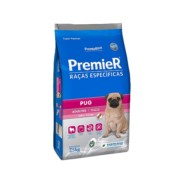 Premier RaÇas Especificas Pug Adulto 7,5kg