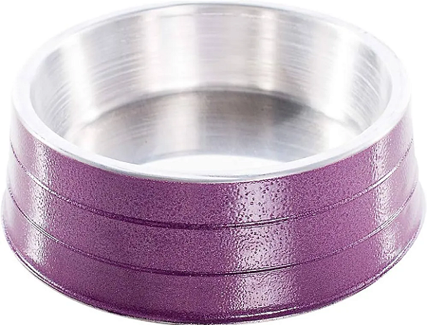 Comedouro Aluminio Pesado Filhote Lilas 150ml