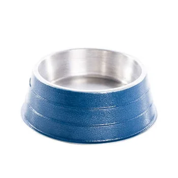 Comedouro Aluminio Pesado Medio Azul 1,2l