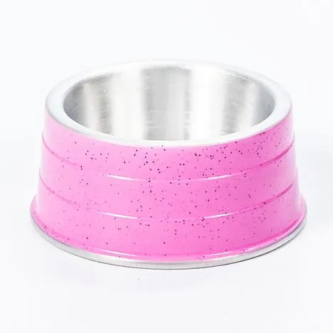 Comedouro Aluminio Pesado Mini Rosa 300ml
