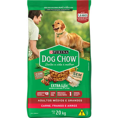 Dog Chow Adulto Medio &amp; Grandes Carne E Frango 20kg