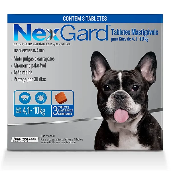 Antipulgas E Carrapatos Nexgard M - 4,1 A 10 Kg 3 Comp