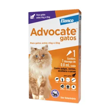 Advocate Antipulgas Para Gatos De 4 Ate 8kg 0,8ml C/ 1