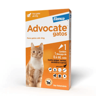 Advocate Antipulgas Para Gatos 4kg 0,4ml C/ 1