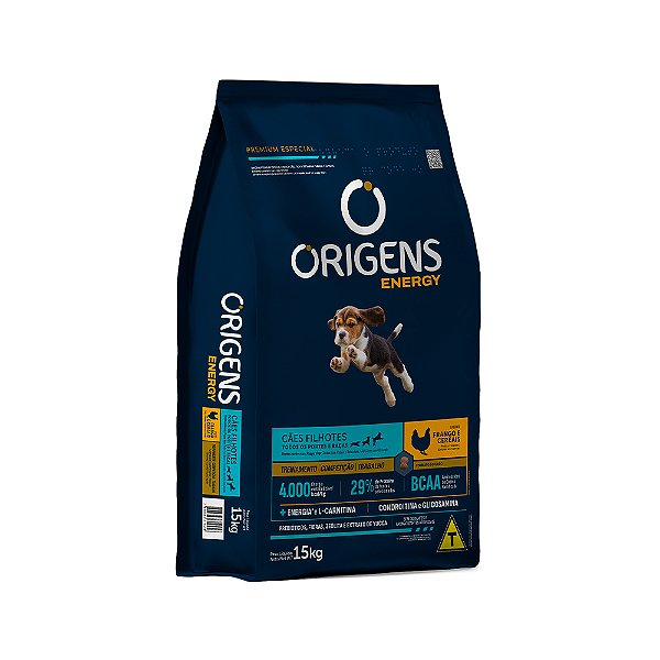 Origens Energy Caes Filhote Porte Medio E Grande Frango 15kg