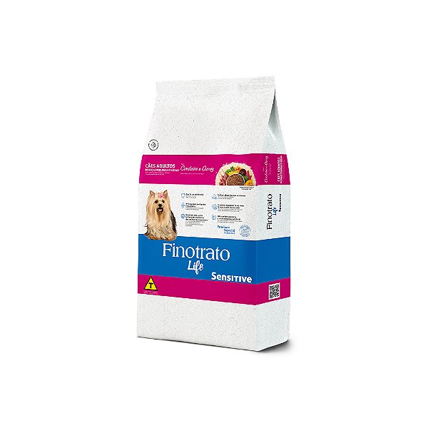 Finotrato Life Sensitive Caes Adulto RaÇas Pequenas E Medias Cordeiro E Arroz 3kg