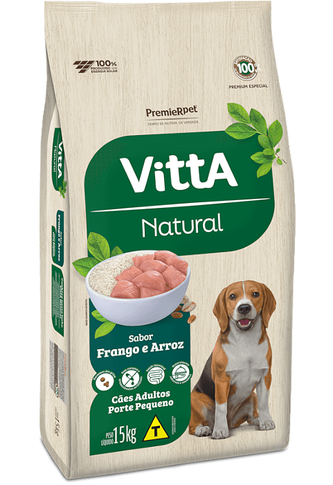 Vitta Natural Caes Adulto Porte Pequeno Frango E Arroz 15kg